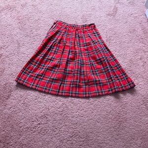 Vintage Late 1950s Girls Red Plaid Skirt
